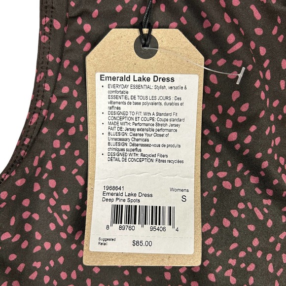 prAna Size S Emerald Lake Dress Deep Pine Spots Purple Sleeveless Athleisure NEW - Picture 11 of 12
